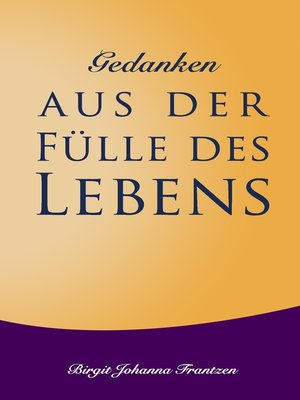 cover image of Gedanken aus der Fülle des Lebens
